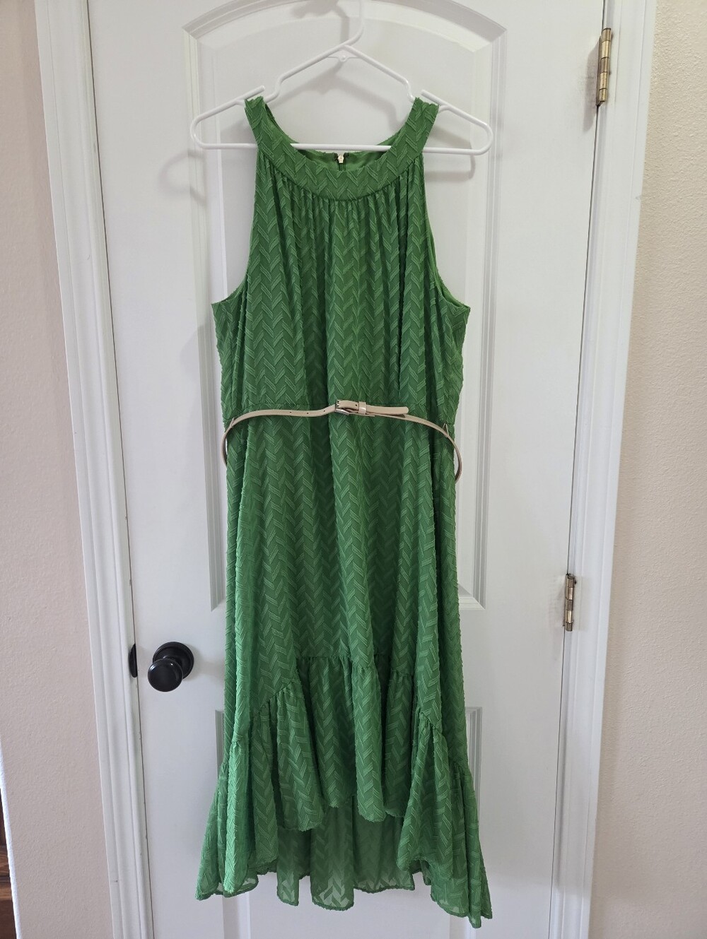 Tommy Hilfiger Green Sleeveless Dress with Belt
